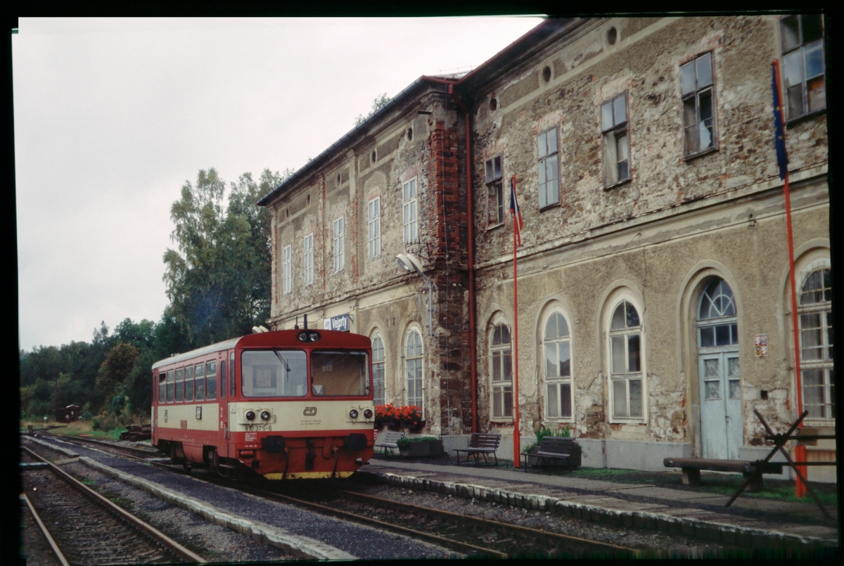 Ceské dráhy, CD 810 375-6 vid Vejprty station, Tjeckien.
