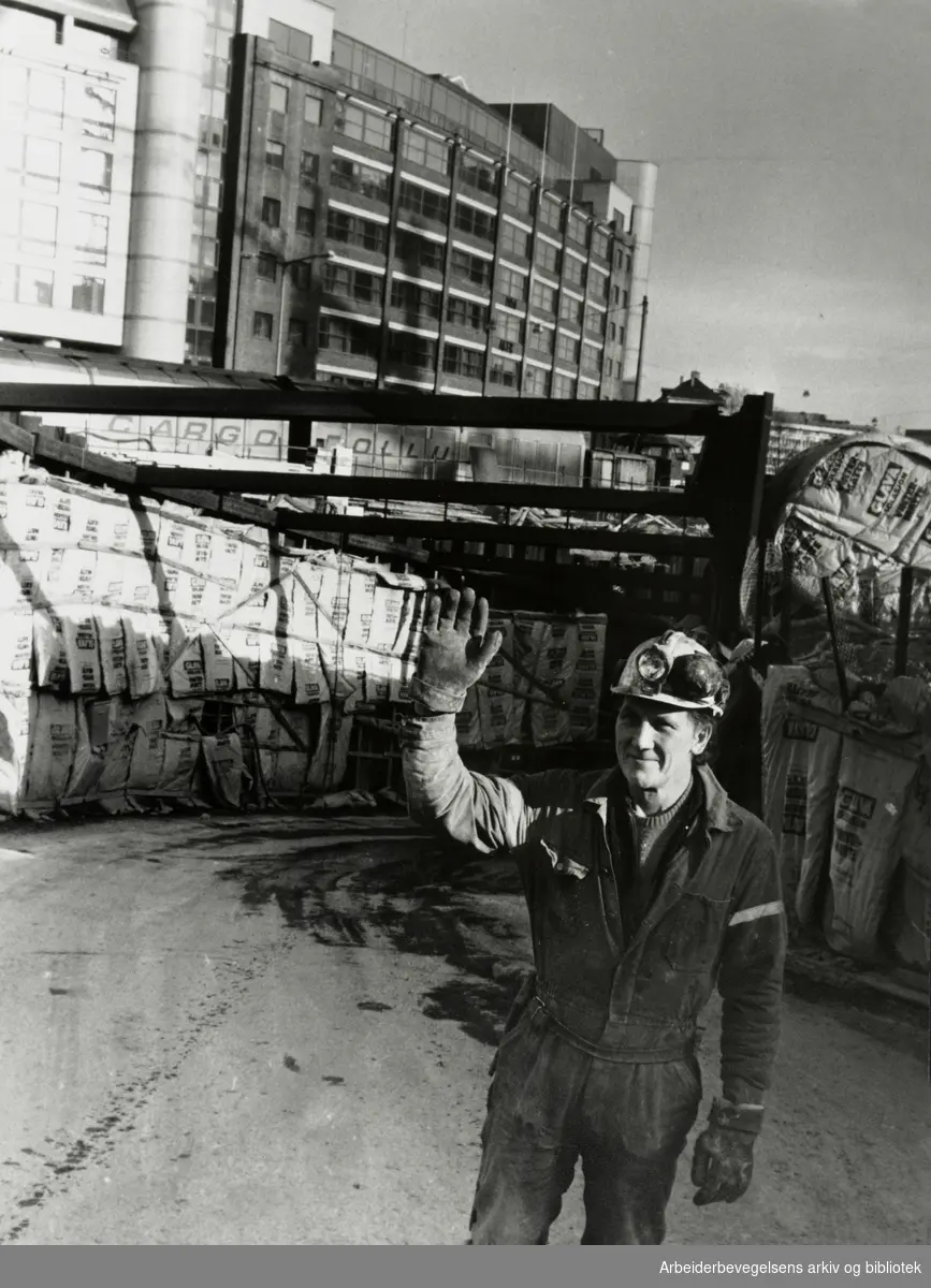Fjellinjen. Anleggsarbeider Knut Warnebo. Februar 1989