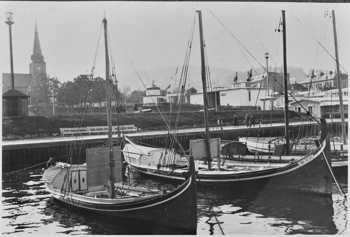 Båter ved Trøndelagsutstillingen 1930, Trondheim.