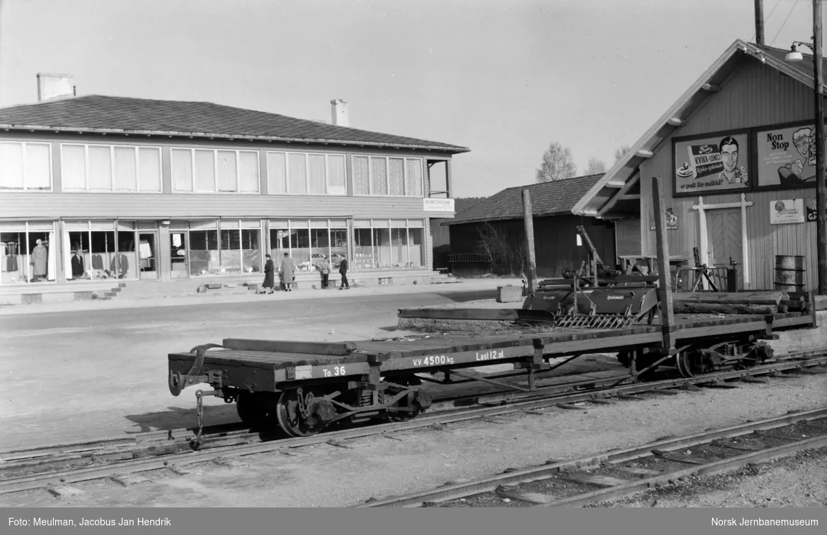 Godsvogn litra To nr. 36 på Bjørkelangen stasjon.
