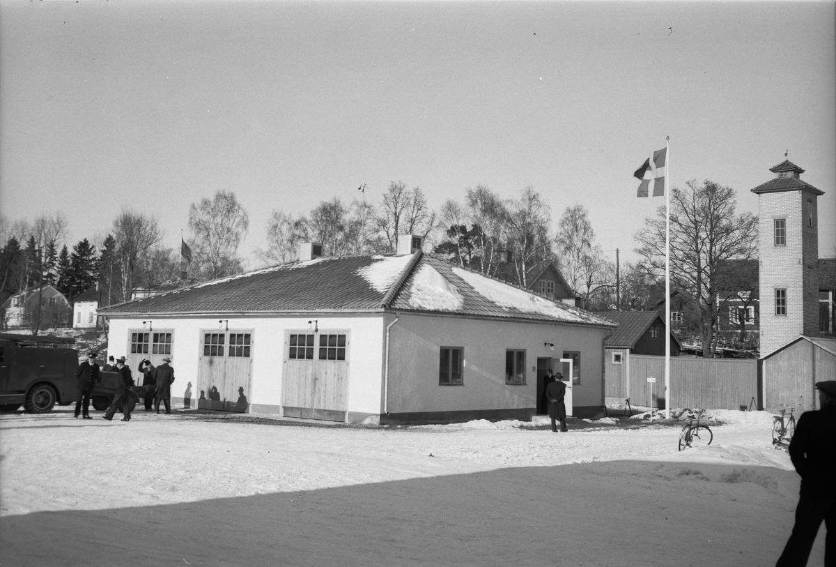 Ingivning av ny brandstation i Örbyhus, Uppland 1952