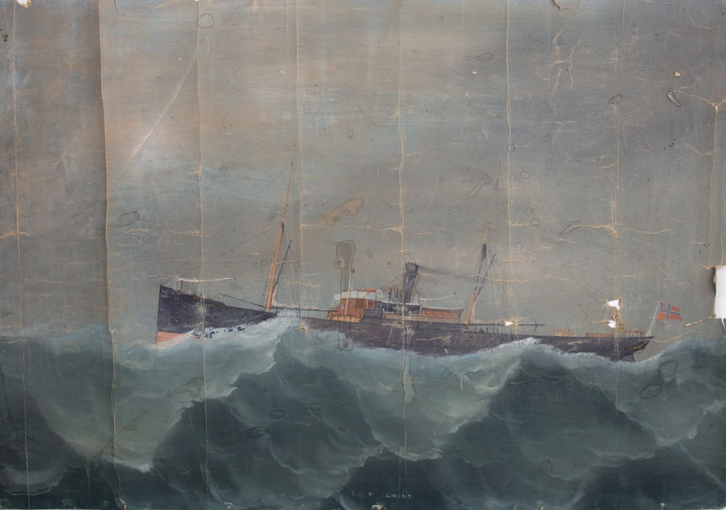 Skipsportrett av DS GWENT under fart på åpent hav.