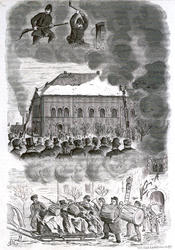 3 bilder fra brannen i Christiania Theater 15/1 1877 [xylogr