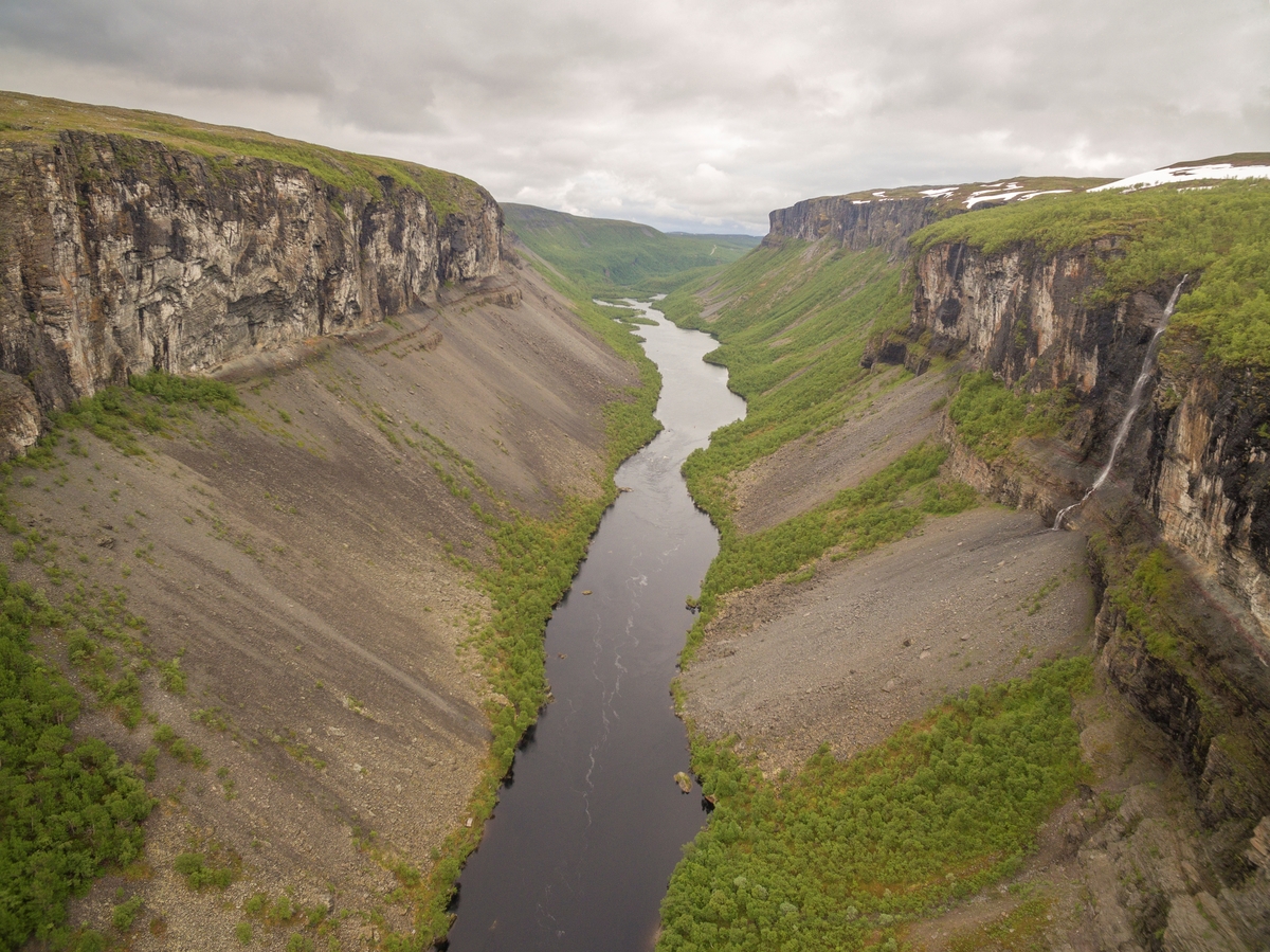 Elvegjelet Sautso, Alta Canyon, sett frå lufta. - Kraftmuseet ...
