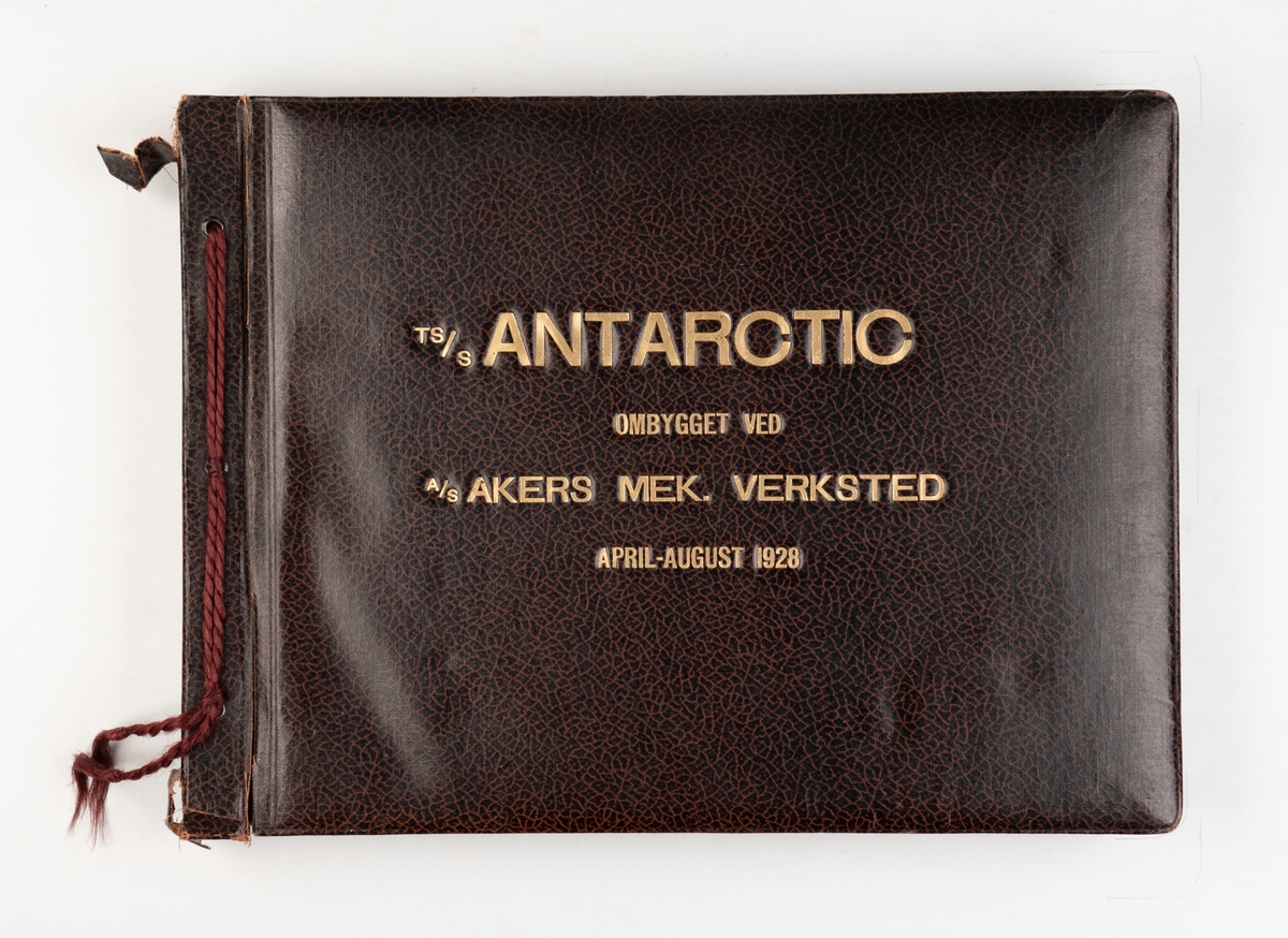 Fotoalbum med bilder av T/S 'Antarctic' ombygget ved A/S Akers Mek. Verksted.