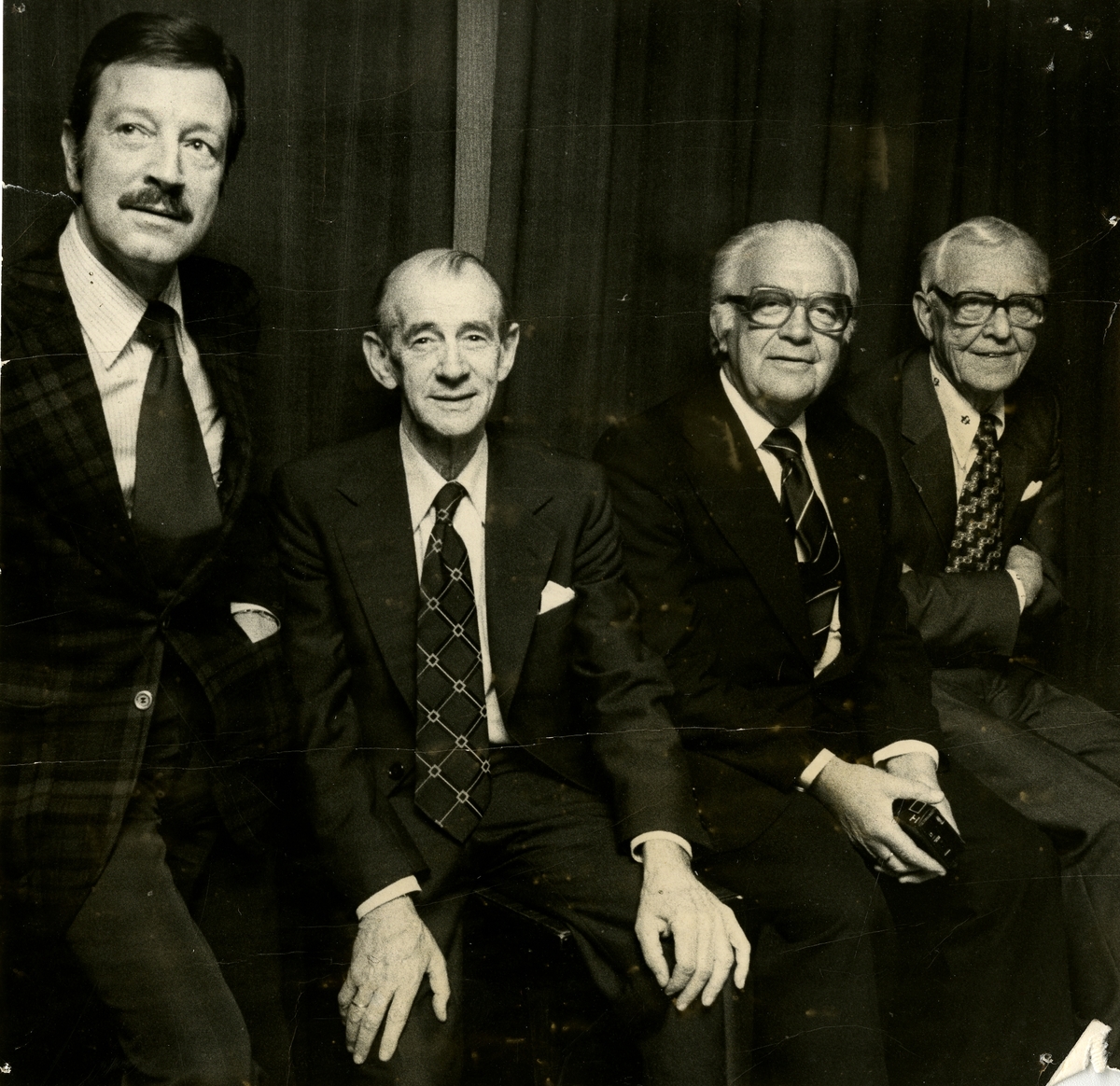 Fra venstre: Jan Voigt, Otto Nilsen, Olaf T. Ranum junior og ukjent.