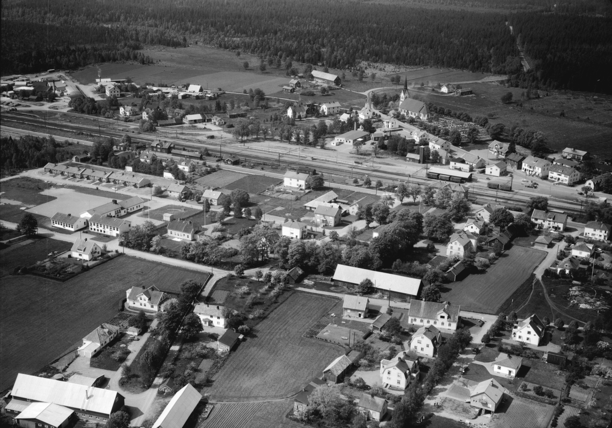 Flygfoto över Stockaryd i Sävsjö kommun, Jönköpings län. Nr: 177/1960