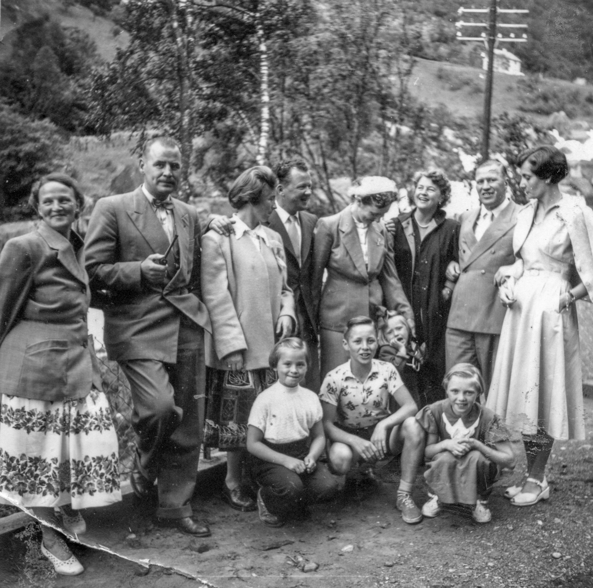 Familien From med besøk av svenske slektningar. 