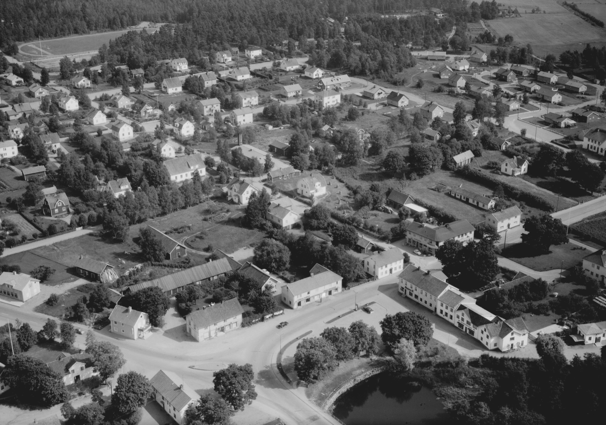 Flygfoto över Vrigstad i Sävsjö kommun, Jönköpings län. 1165/1963
