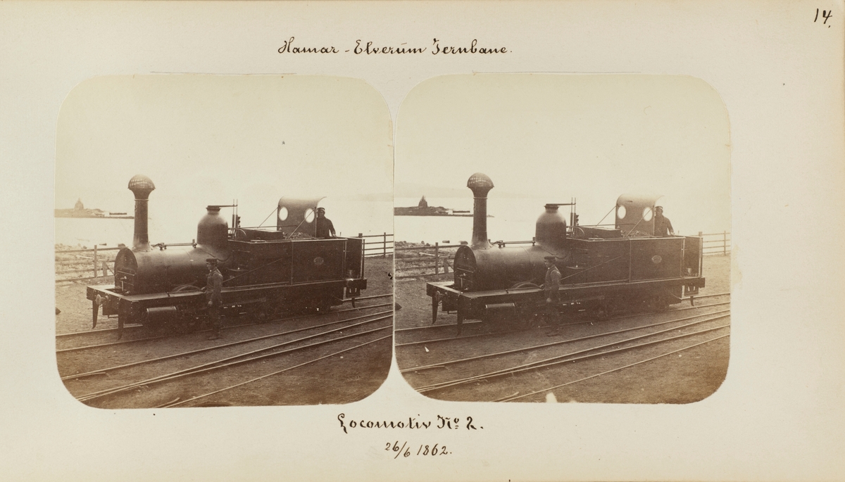Damplokomotiv type I nr. 2 på Hamar stasjon