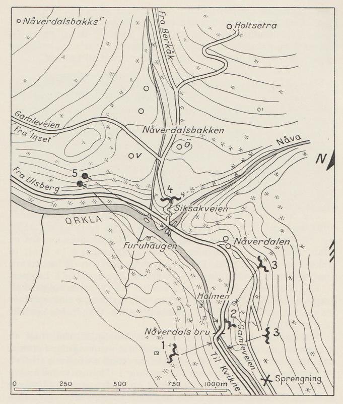 kart over stillingene nåverdalen april 1940
