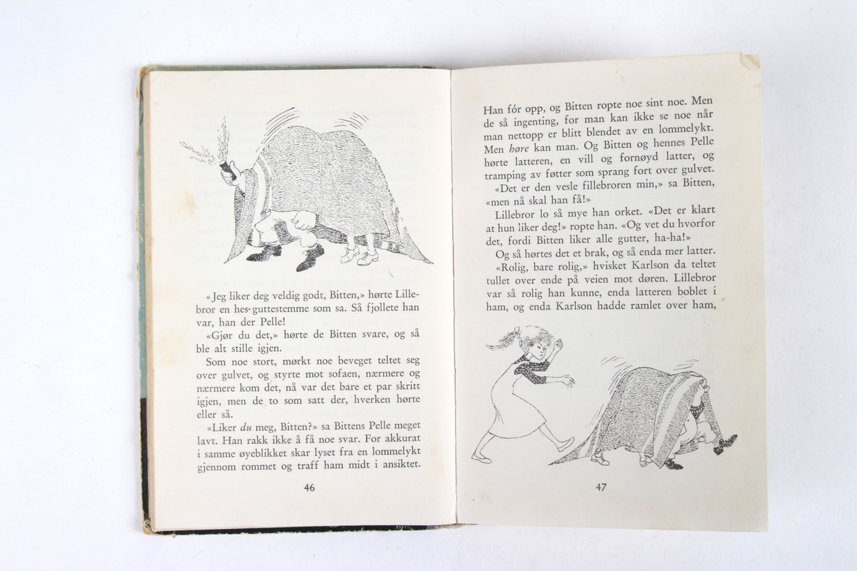 Innbundet barnebok med illustrasjoner.