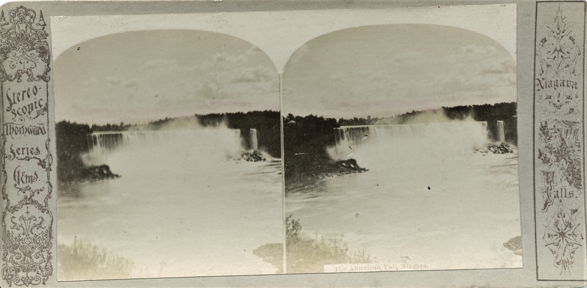 Stereofotografi av den amerikanske delen av Niagarafallene.