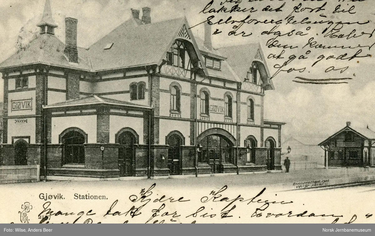 Gjøvik stasjon 24.11.1902, to dager før offisiell åpning av Gjøvikbanen Jaren-Eina