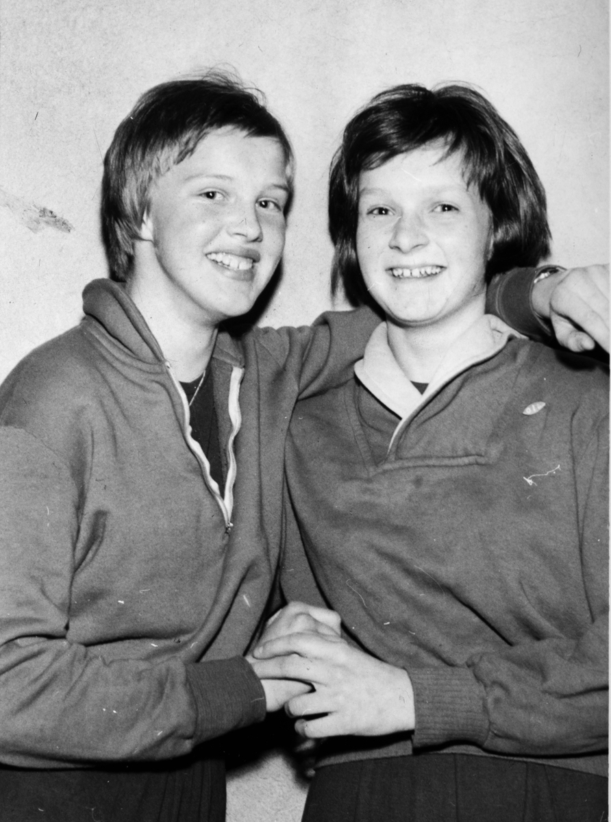 Fra venstre Heidi Nordrud, Anne Cathrine Ekern, friidrett, Ottestad IL, 1960-tallet.
