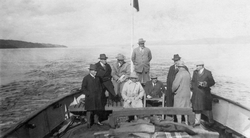 Fløtingsledere på befaring i Glommavassdraget høsten 1926.  
