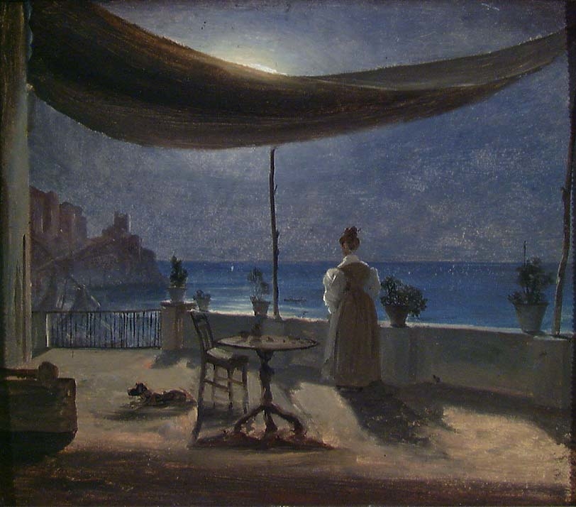 Måneskinn ved Amalfi [Maleri]