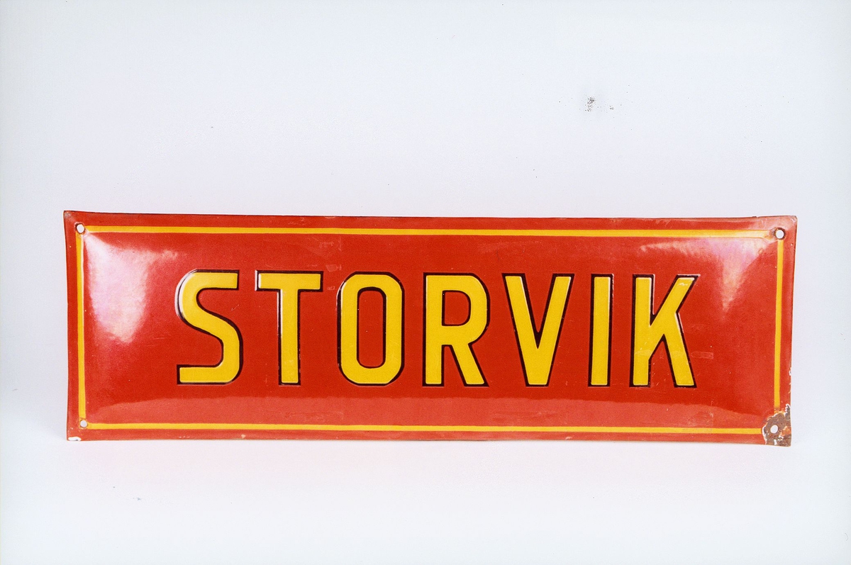 Postmuseet, gjenstander, skilt, stedskilt, stedsnavn, Storvik.