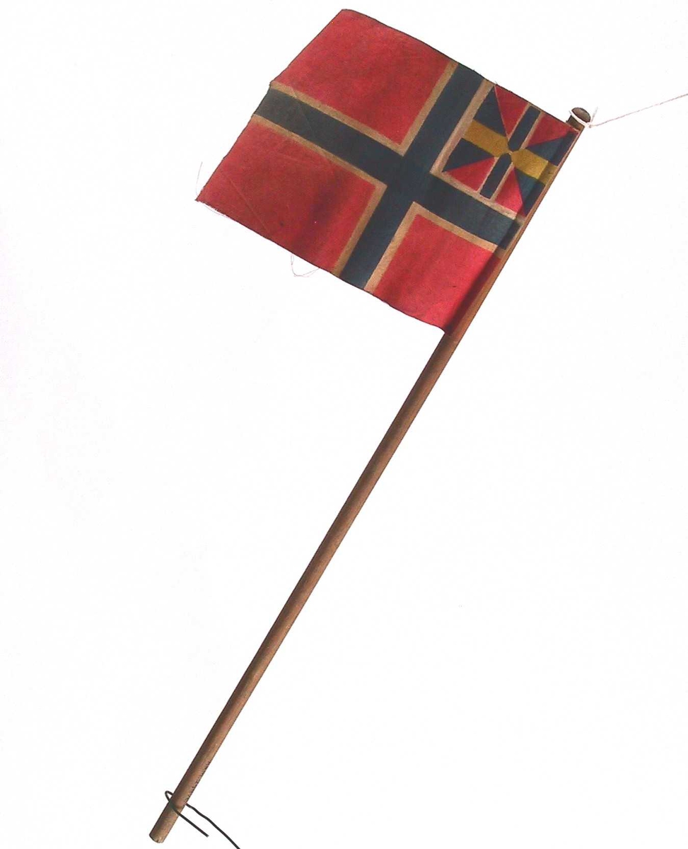 Norsk flagg med unionsmerke, "sildesalaten".