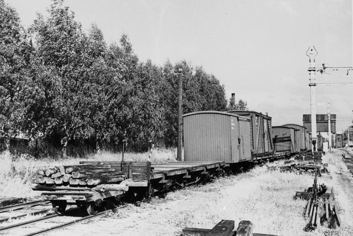 Hensatte godsvognerpå Sørumsand stasjon etter nedleggelsen.