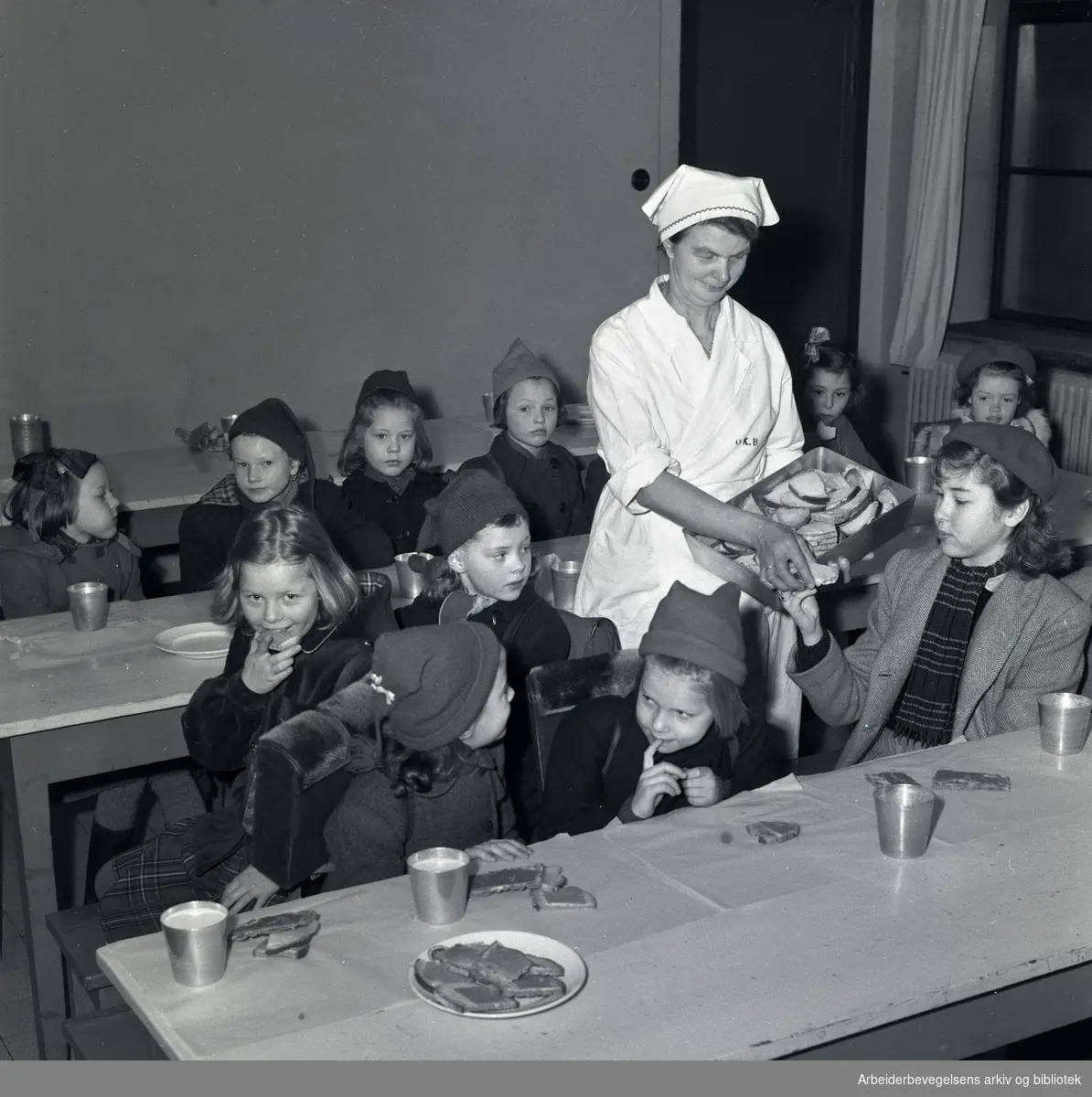 Skolefrokost,.mars 1950