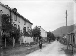 Parti fra Eidsvåg 1910..M.Langseth landhandel i første hus t