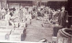 Fra Rauma støperi i Molde..På gulvet ligger formkasser og no