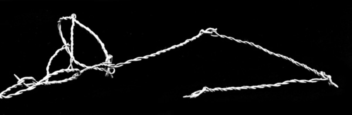 Krøttergrime av vidje. Vidjegrima er laget av Ole Knatterød (1892-1992) fra Aremark i Østfold i 1978. Den kan brukes til å leie dyret i og til å binde det fast for kortere tid. Den ytterste vidja i bandet blir da slått rundt et tre eller lignende. Dette eksemplaret ser ikke ut til å ha vært brukt.