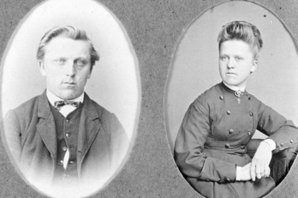 Even Evensen Mengshoel (1846-1930) og Amalie Evensdatter Mengshoel (1854-1879).
