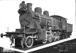Leveransefoto av Gjøvikbanens damplokomotiv type 24b nr. 148