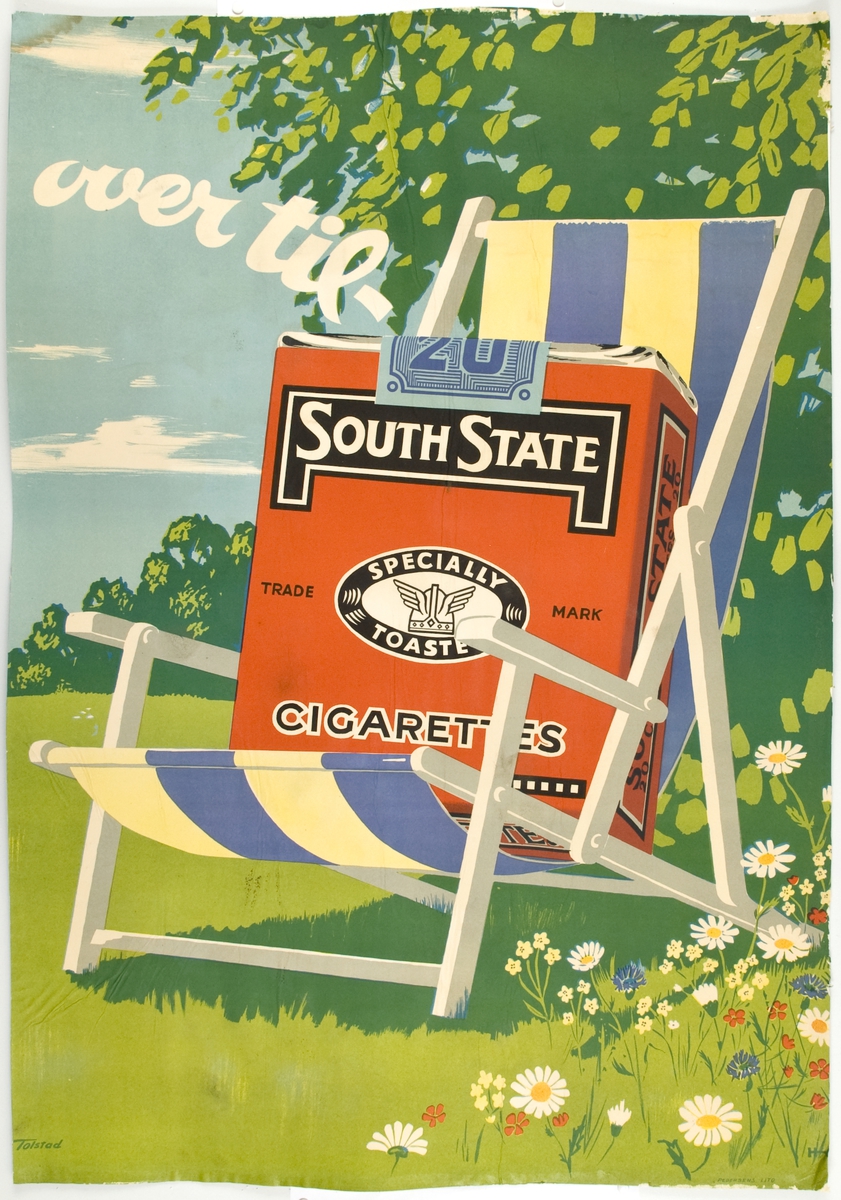 Reklameplakat for South State sigaretter