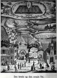 "Den brede og den smale vei". Illustrasjon.