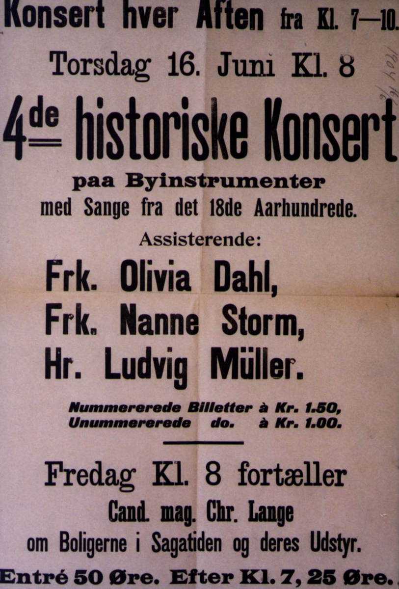 Plakat. Konserter i 1904.