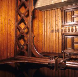 Interiør fra gården Kornhaug, rivningstruet.  Illustrasjonsb