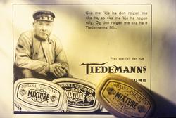 Avfotografert reklameplakat for Tiedemann. Fra billedserien 