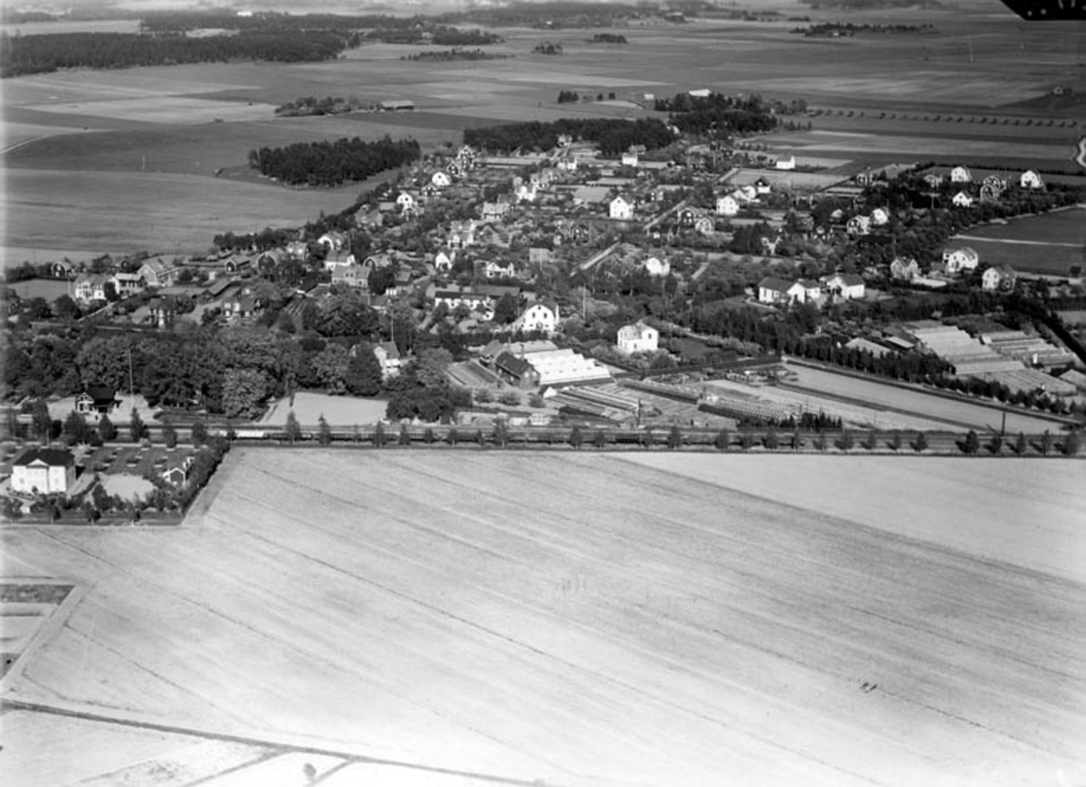 Flygfoto över Gamla Uppsala 1936