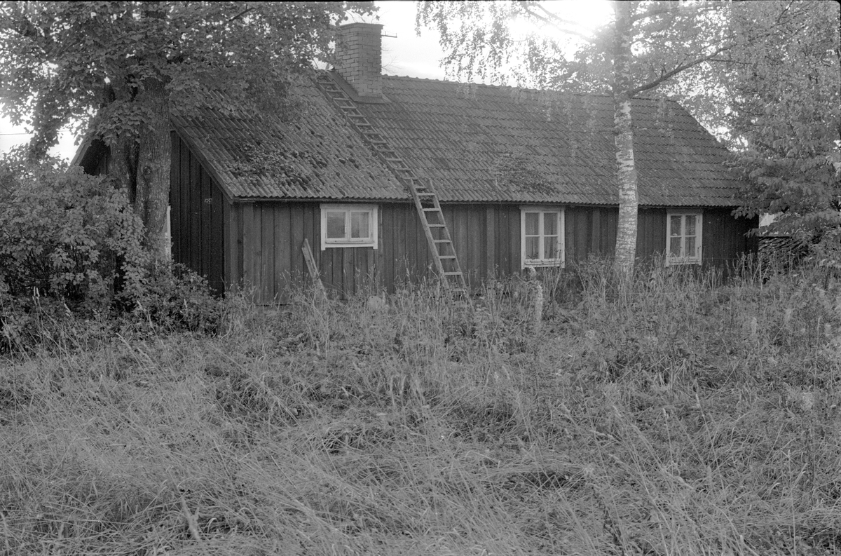 Vy från nordöst över parstuga, Björhammar 1:7, Björhammar, Lena socken, Uppland 1978
