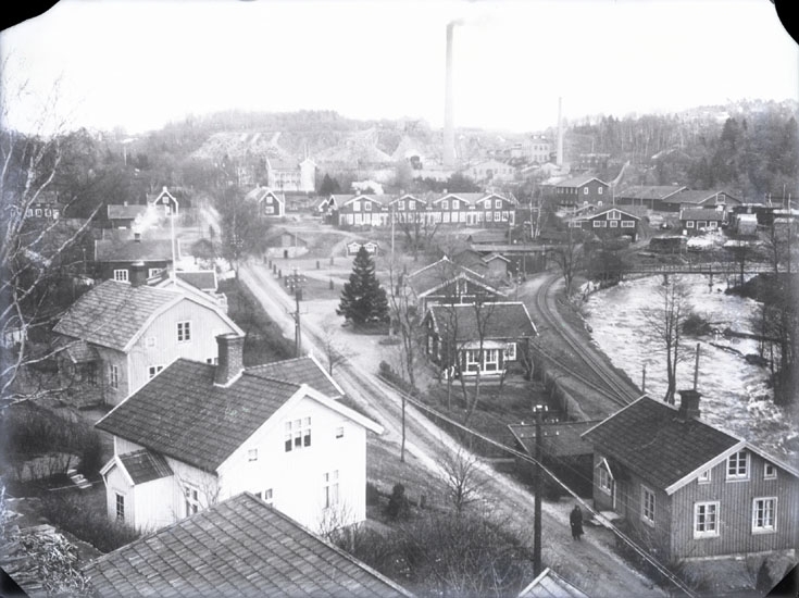 "Munkedals fabriksområde omkring 1926."
"Se Bilaga A." (UMFA53666: 1646a)