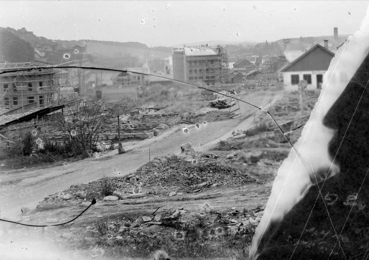 Skien under oppbygging etter bybrannen i 1886