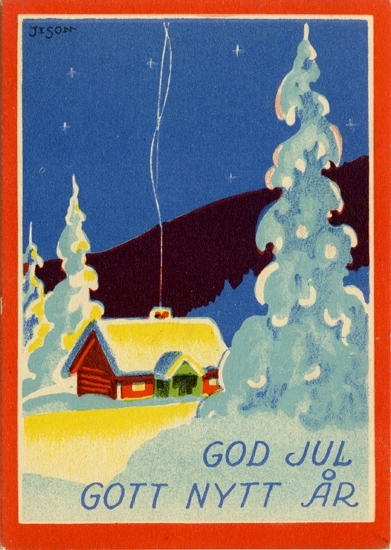 Notering på kortet: God Jul och Gott Nytt År.