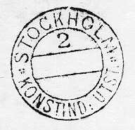 Datumstämpel, tillfällig, använd
vidkonstindustriutställningen i Stockholm 19090604-19090930. Stamp
avstål med mässingshållare och träskaft. Stämpeln är rund,
medheldragen ytterram. Datumuppgiften delar stämpeln inre i två
segment.Grotesk stil, utan typer.