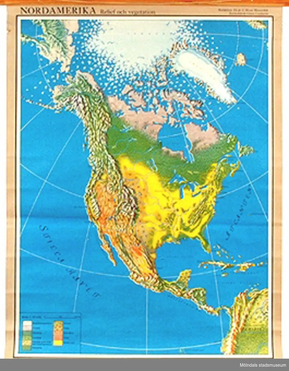 Skolkarta över Nordamerika, märkt nr 18.