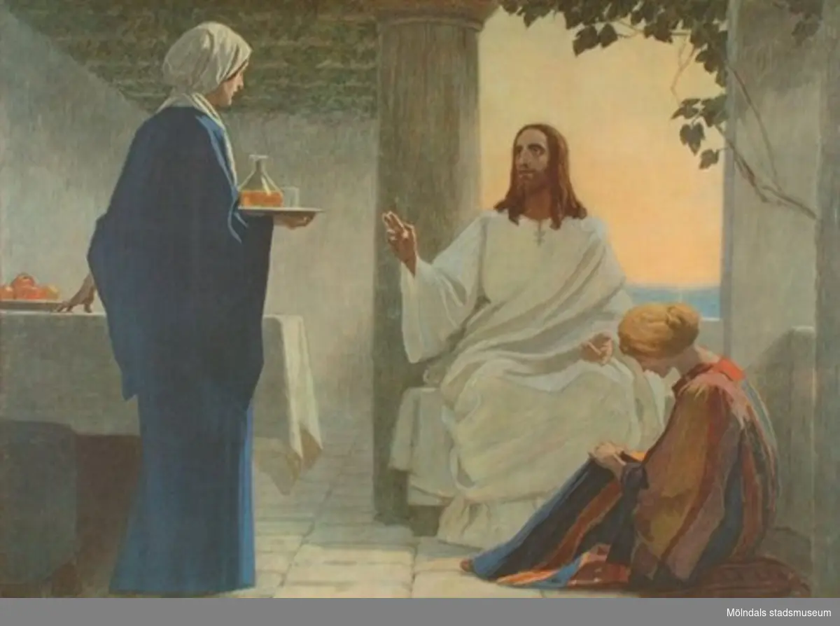 Kristendomskunskap:Marta och Maria.Bibeln i bild nr. 33.
