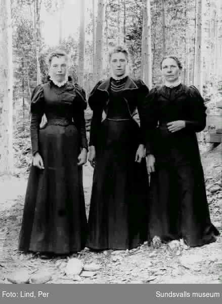 Alby 1898. Tre kvinnor.