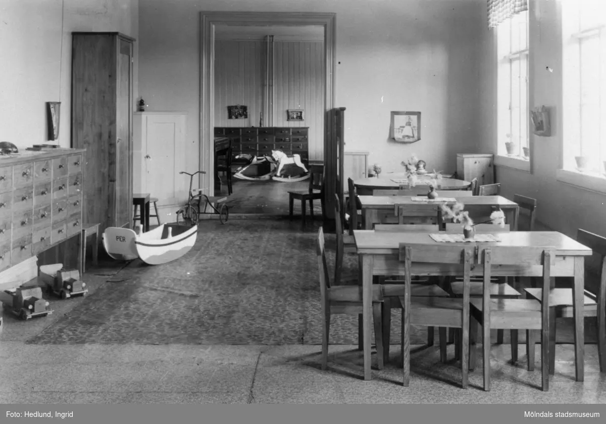 Bosgårdens barnträdgård 1938-1945. Interiör.