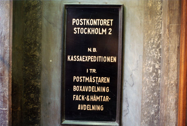 Postkontoret 103 10 Stockholm Stora Nygatan 10-12