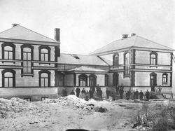 Sarpsborg sykehus under bygging, 1901.