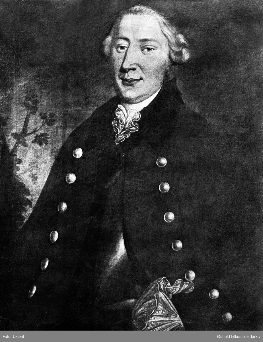 Portrett av oberstløynant Niels Wærenskiold, avfotografert maleri.