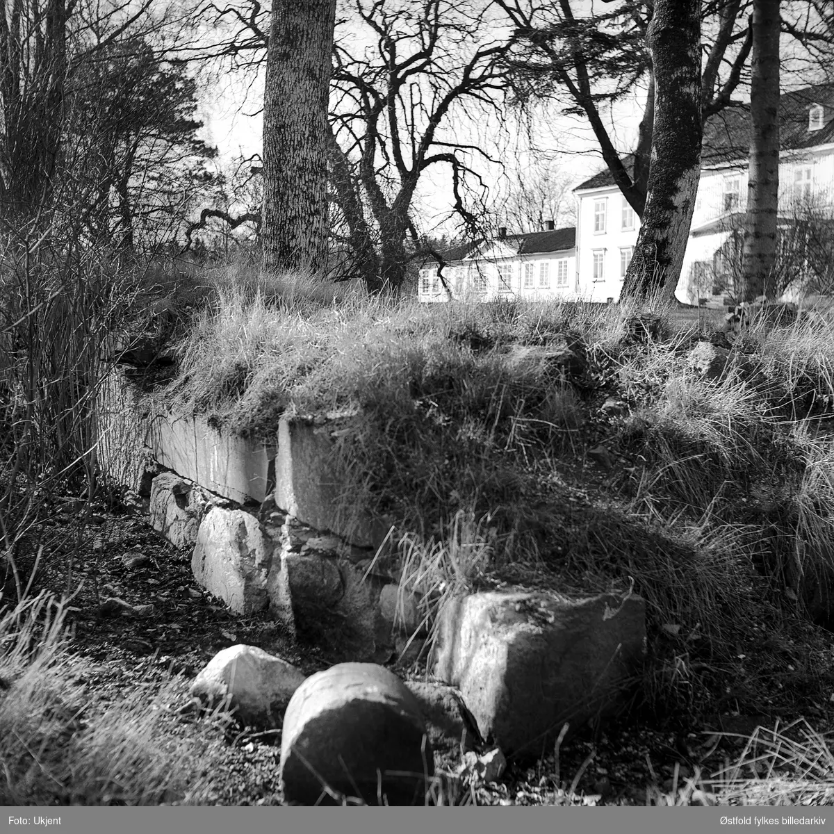 Værne kloster i Rygge, ruiner etter klosterkirken, ca. 1955,