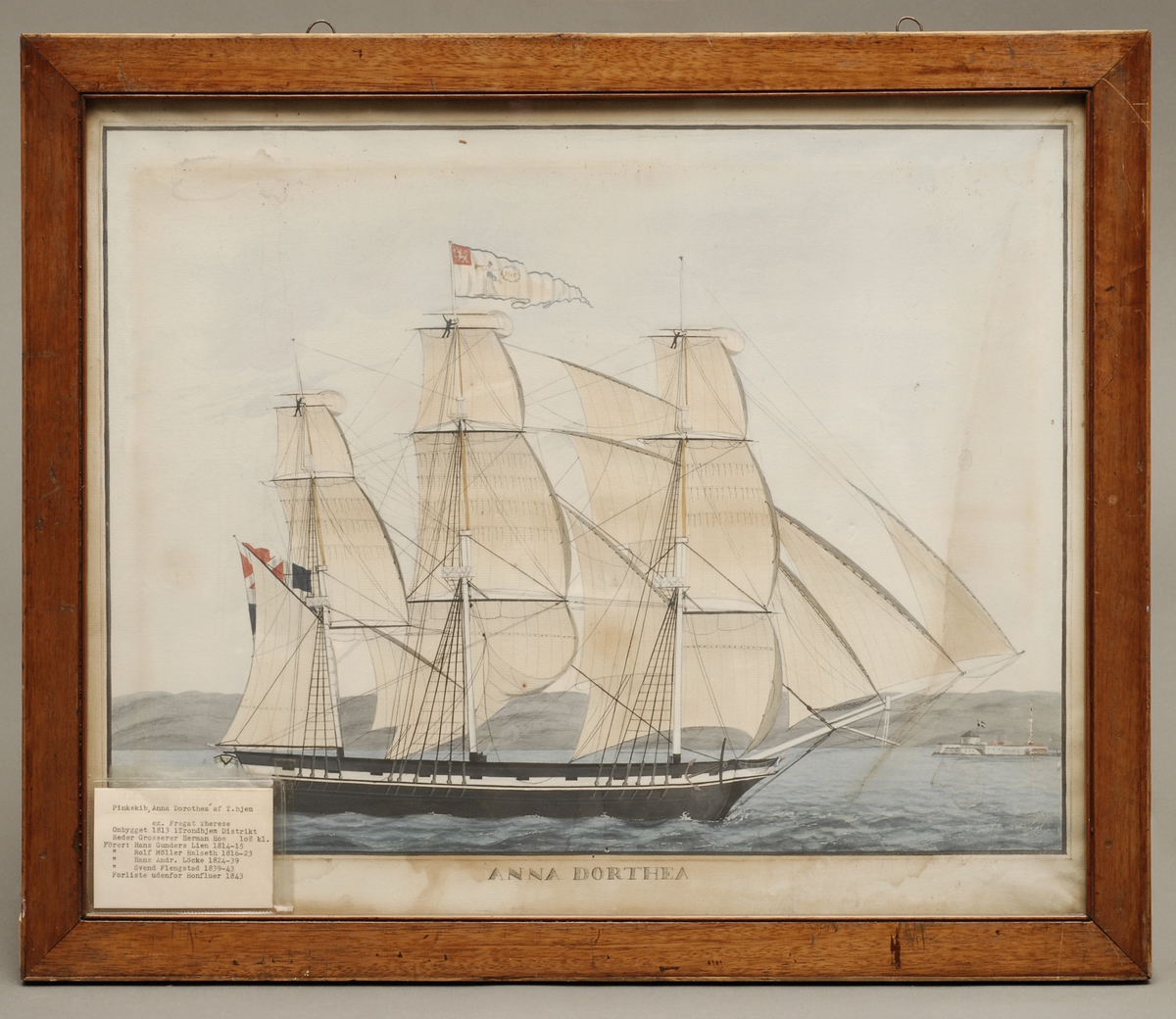 Fartøyet Anna Dorthea med fulle seil.